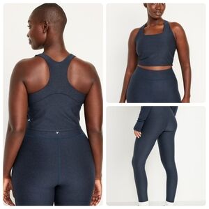 Large legging and matching Cropped sports tank/bra